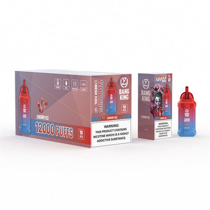Uzy Bang King 12000 Puffs Disposable Vape E Cigarette  0% 2% 3% 5%-650mAh Battery, 23ml E-liquid, Multiple Nicotine 15 Flavors