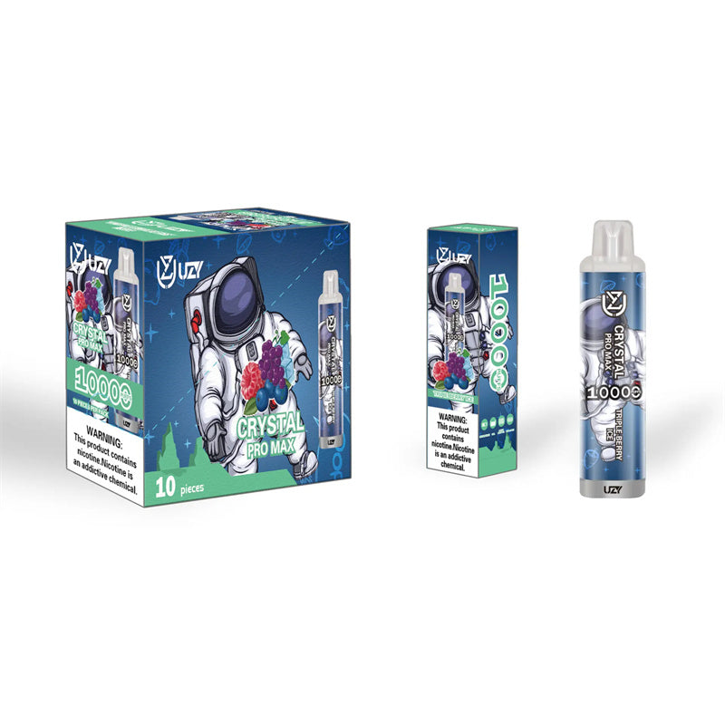 Original Uzy Crystal Vape Pro Max 10000 Puffs Puff 10k 0% 2% 3% 5% RGBLight Disposable Vape Pen