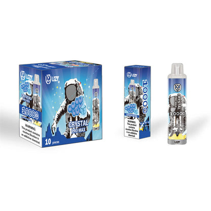 Hot Selling Uzy Crystal Pro Max 10k Puff Disposable Vape Electronic Cigarette Vape 20 Flavors