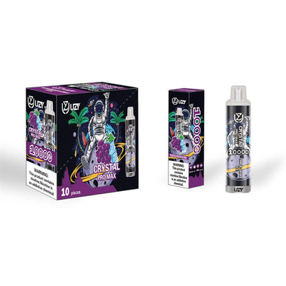 Original Uzy Crystal Vape Pro Max 10000 Puffs Puff 10k 0% 2% 3% 5% RGBLight Disposable Vape Pen
