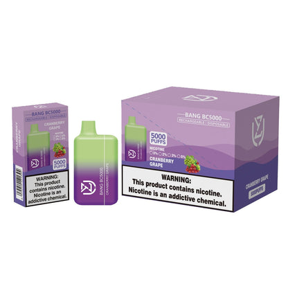 UZY BANG BC5000 0% 2% 3% 5% nicotine 5000puffs disposable electronic cigarettes-650mAh Battery, 13ml E-liquid, Multiple Nicotine 12 Flavors