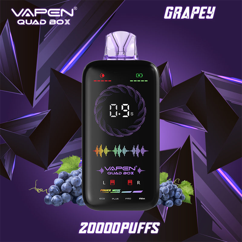 Local Warehouse Free Shipping Vapen Quad Box 20000 Puff Digital Box 20K Display New Style 20000 Puff Vape Vapes Germany
