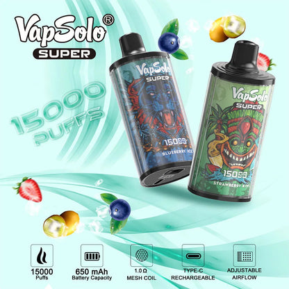 Vapsolo Super 15k Tornado 15000 Puff Bar Vape Disposable Electronic Cigarette