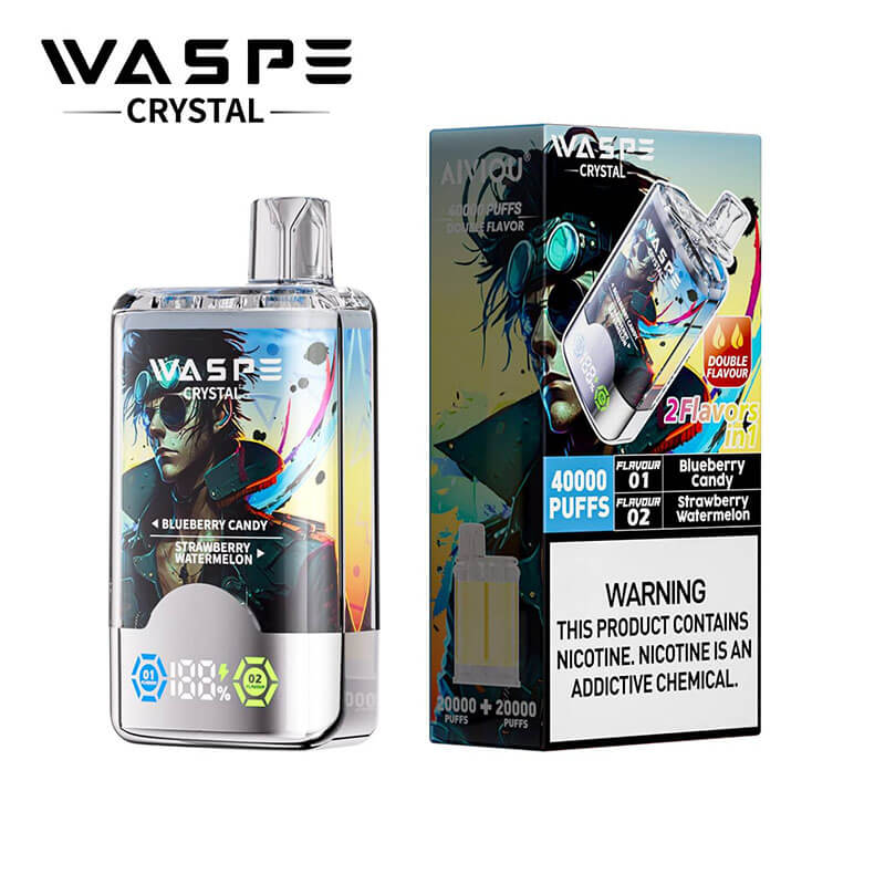 WASPE Crystal 40000 Dual Flavors Disposable Vape 32ml  850mAh 12 Flavors