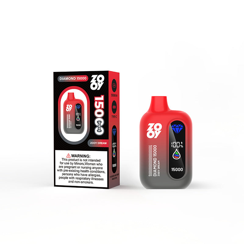 Zooy Diamond 15k Puff 15000 Puff Tornado Vaper Disposable Vapes Electronic Cigarette 15k