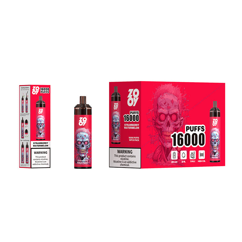 Zooy Tornado 16000 Puffs Rechargeable Disposable LED Digital Screen Vape E-Cigarette puff 16k
