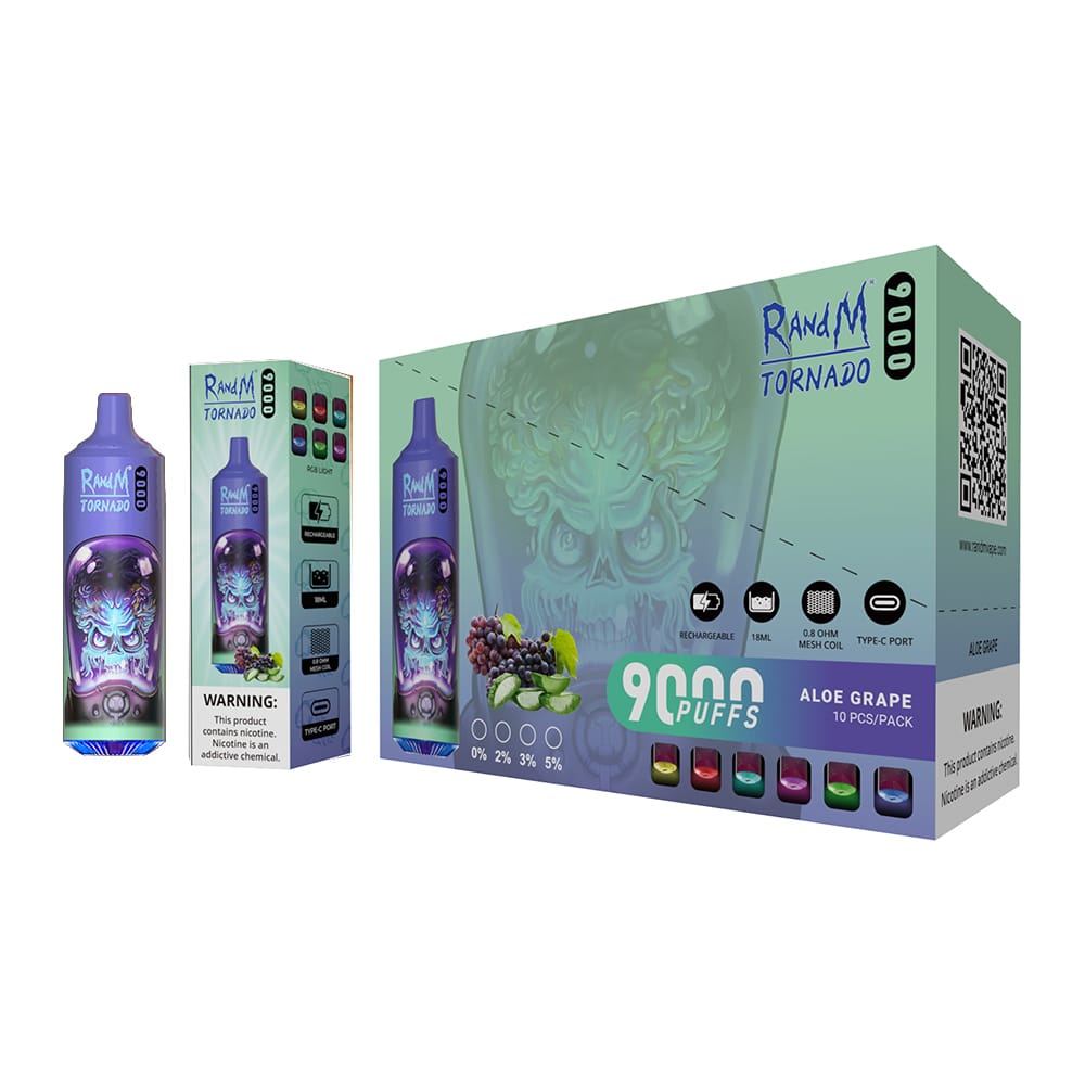 RAndM Tornado 9000 Puffs Disposable Vape Box Of 10