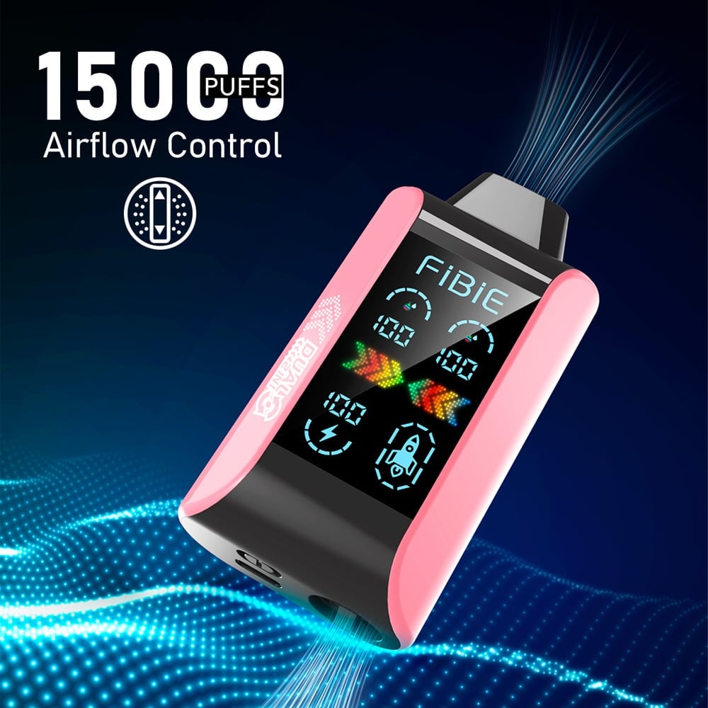 COOL PEACH & BLUEBERRY ICE -FIBIE 15000 Dual Flavors Disposable Vapor Wands(15000 PUFFS)