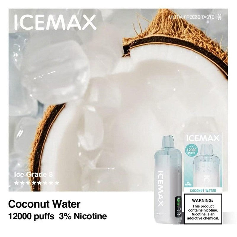 Ice Max 12000 Puffs 12K Disposable Vape 10ml 3%   High in ice and low in sweetness, with consistent quality