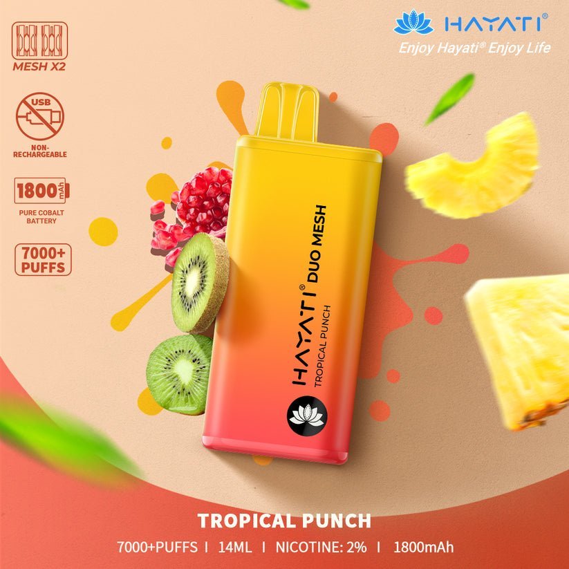 Hayati Duo Mesh 7000 Puffs Disposable Vape Box Of 10