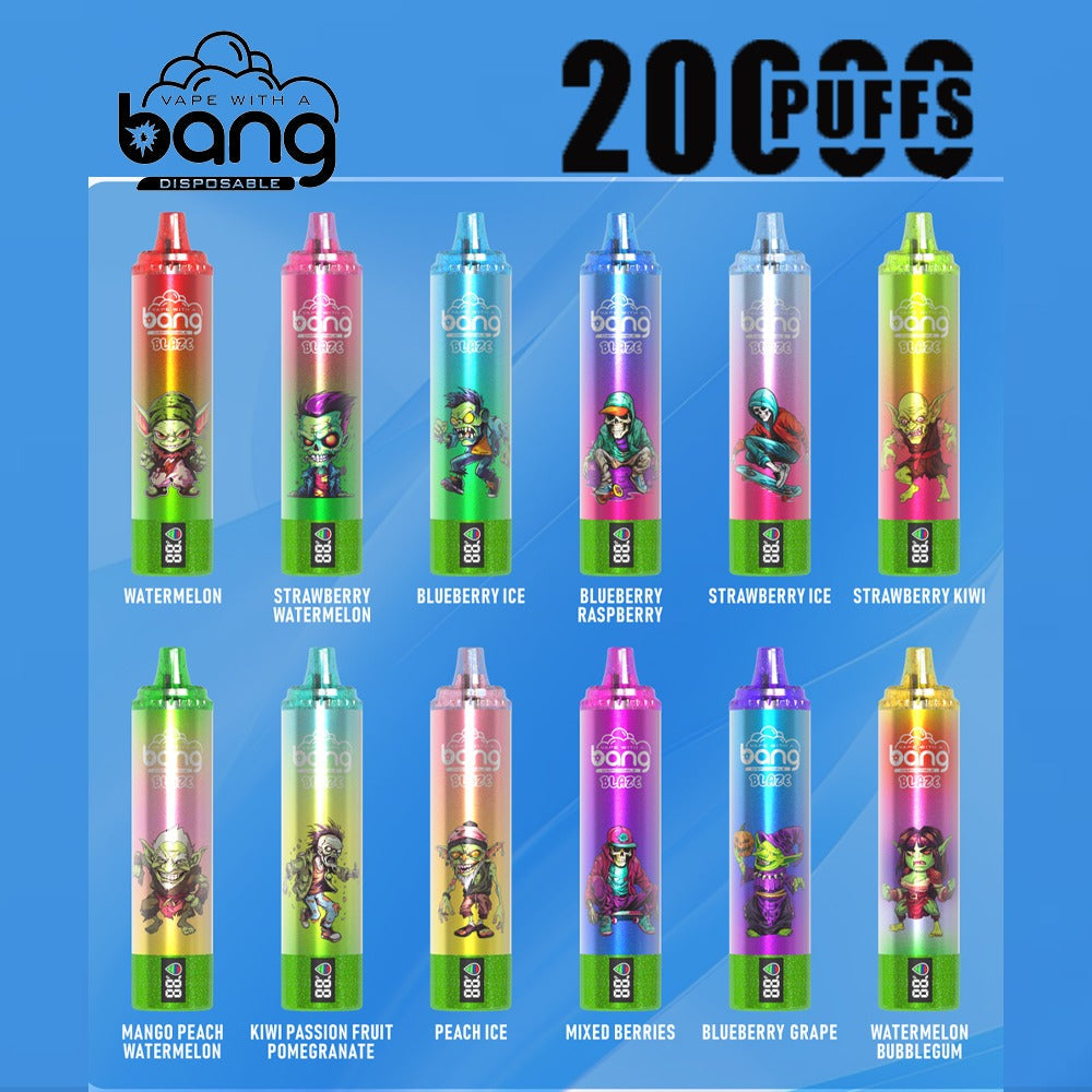 Bang King Double Crystal 20000 Puffs Vape 20K Disposable Vape Pen E Cigarette Prefilled-650mAh Battery, 25ml E-liquid, Multiple Nicotine 12 Flavors