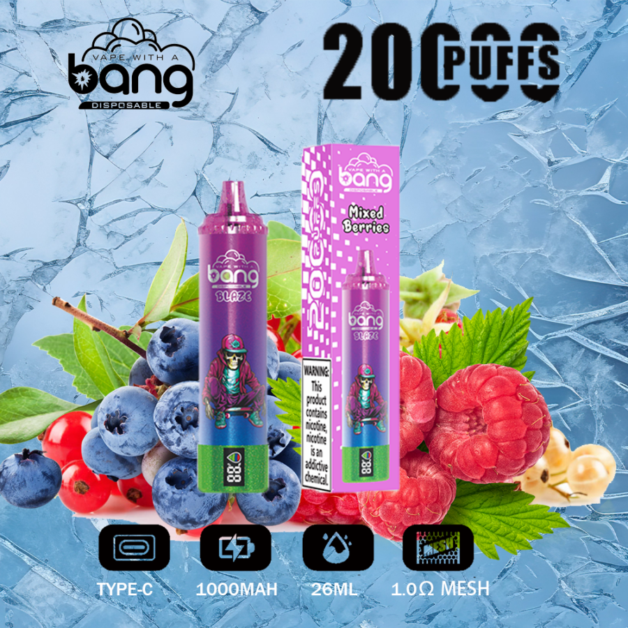 Bang King Double Crystal 20000 Puffs Vape 20K Disposable Vape Pen E Cigarette Prefilled-650mAh Battery, 25ml E-liquid, Multiple Nicotine 12 Flavors