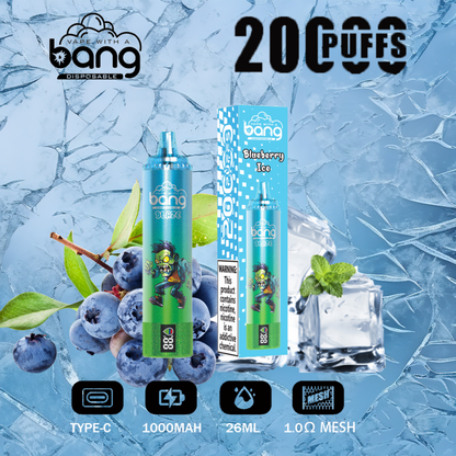 Bang King Double Crystal 20000 Puffs Vape 20K Disposable Vape Pen E Cigarette Prefilled-650mAh Battery, 25ml E-liquid, Multiple Nicotine 12 Flavors