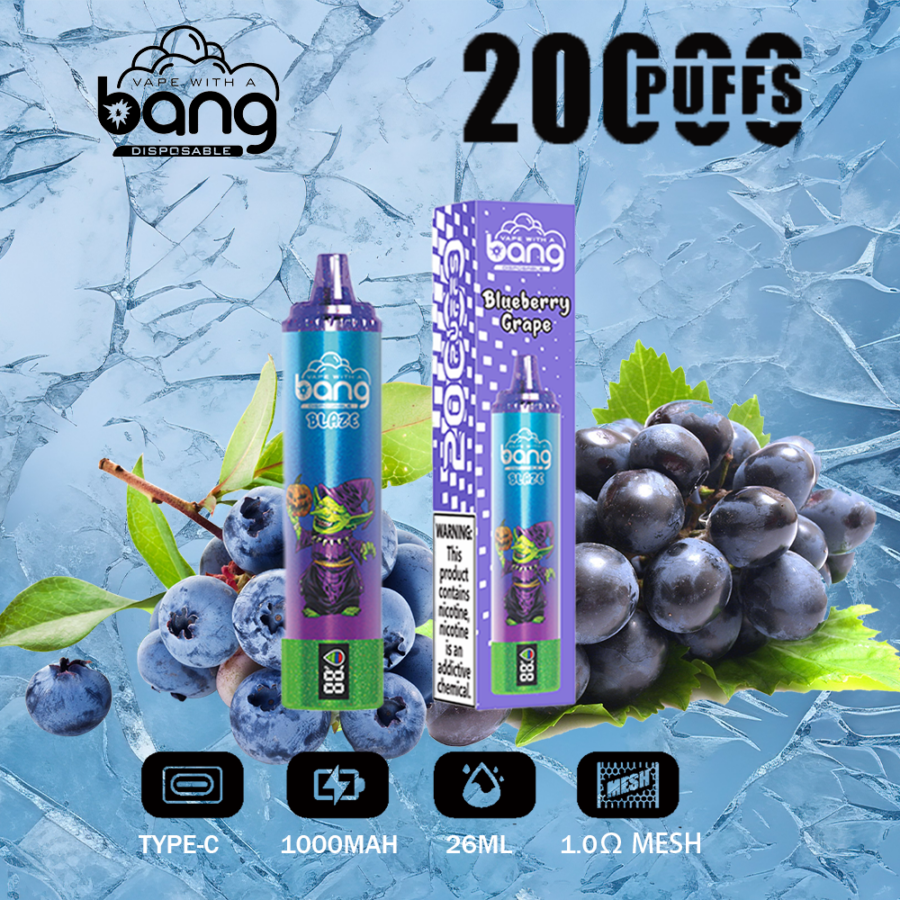 Bang King Double Crystal 20000 Puffs Vape 20K Disposable Vape Pen E Cigarette Prefilled-650mAh Battery, 25ml E-liquid, Multiple Nicotine 12 Flavors